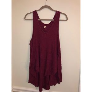 Free people waffle knit tank top